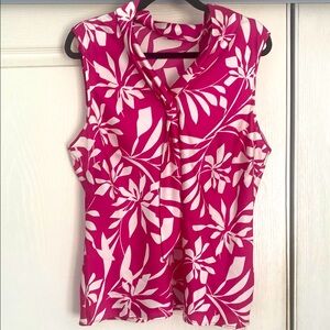 TAHARI- Floral Pink Sleeveless Top